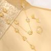 5-piece Fashionable and Elegant Gold Floral Decoration Zircon Earrings Necklace Bracelet Ring Combination