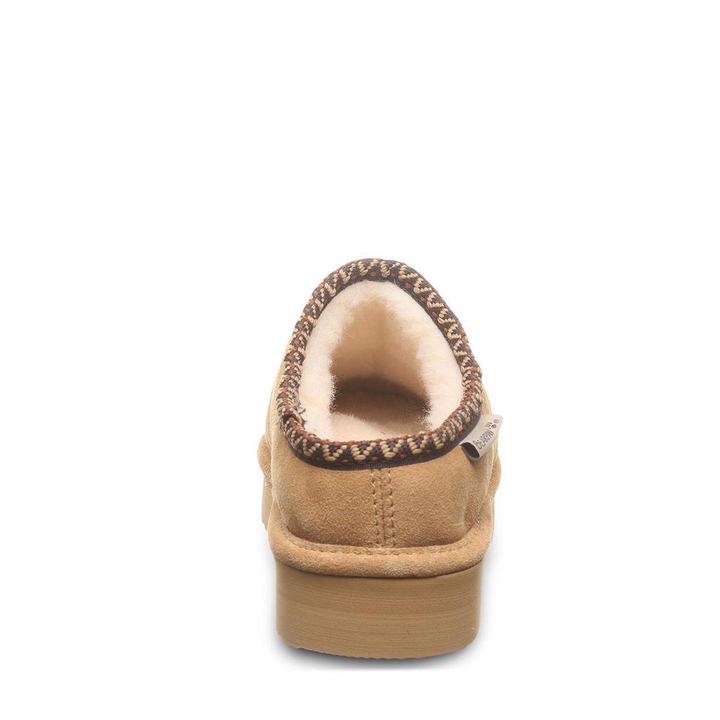 BEARPAW Martis Толстые Натуральные Пушистые Кофейные Шлепанцы, Подошва, Водоотталкивающие, Устойчивые к Пятнам, Кожаные, Теплые, (Ледяной монолит, 22,0 см)