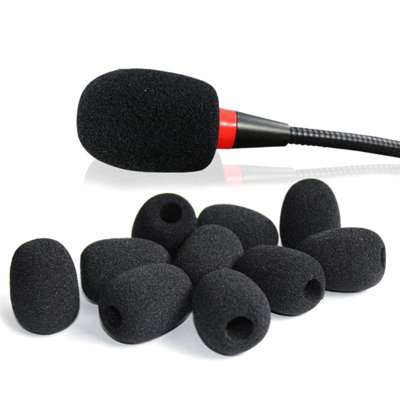 10Pcs Mini Microphone Foam Covers Mic Protector Covers Replacement Headset Windshield Sponge Cover Microphone Cover For Mic