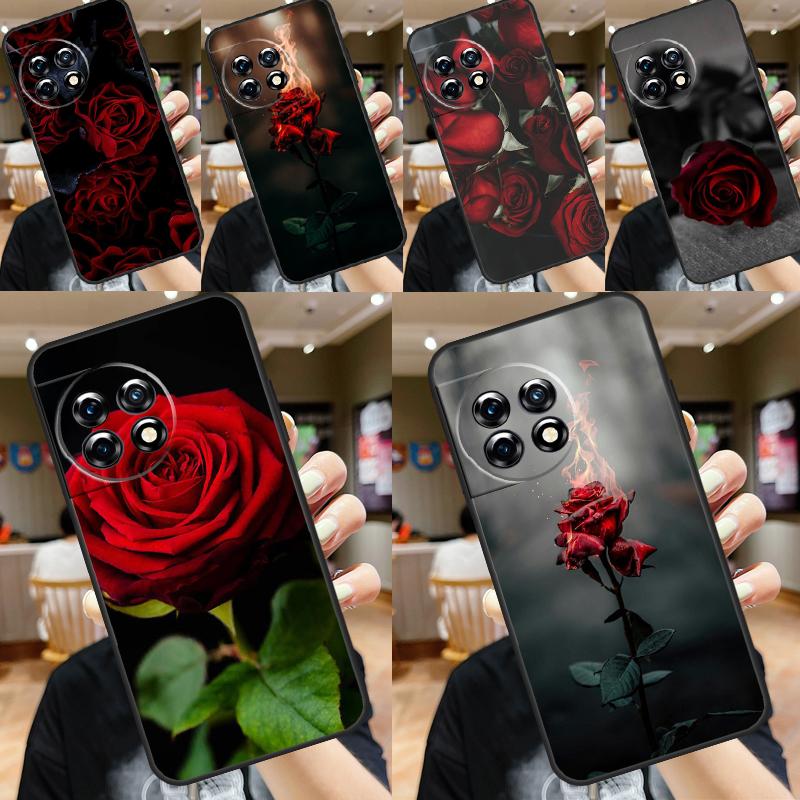 Red Rose Flower Case For OnePlus 10T 8T 12R 10R 9R 12 11 10 9 Pro Nord CE 4 2 Lite N10 N20 N30 Nord 3 Cover