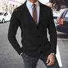 Мужской пиджак с лацканами, длинный рукав, приталенный пиджак с карманами, однотонный однобортный повседневный офисный пиджак