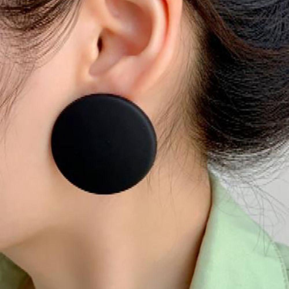 Color 60s Style Fashion Earrings Fashion Jewellery Acrylic Round Earrings Simple And Versatile