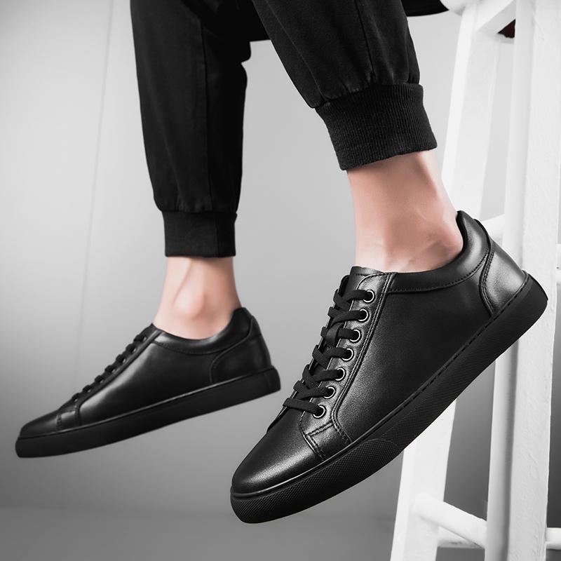 Fashion Genuine Leather Mens Casual Shoes Lightweight Man Skateboard Shoes Luxury Brand Sneakers Travel Tenis Masculino Vulcanize Shoes