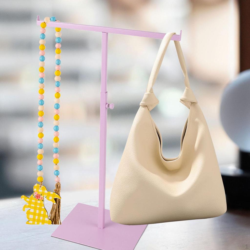Necklace Holder Jewelry Stand Adjustable Purse Double Hook Portable T Shape Display