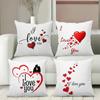 I Love You Heart-Shaped Pattern Throw Pillows Polyester pillowcase, sofa decorative cushion cov Headboard Pillow