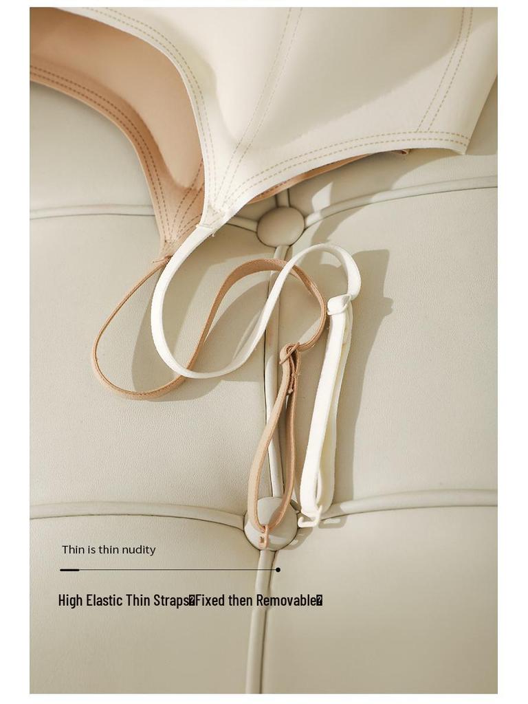 Women's Seamless Push-Up Strapless Camisole Bra with Spaghetti Straps and Beautiful Back Design