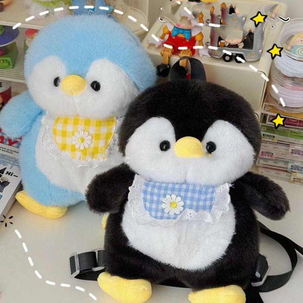 Doll Children School Bag Plush Animal Shoulder Bag Simple Apron Penguin Backpack Students