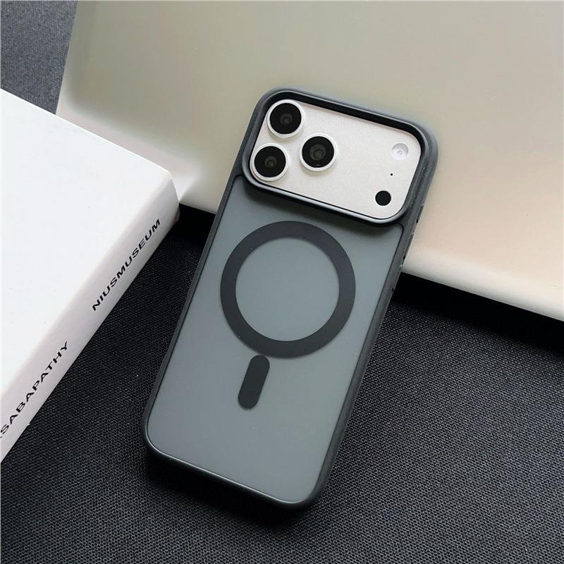 Новый матовый магнитостойкий чехол-бампер для iPhone 17 Pro Max - Дизайн Color Block, Текстура 'ощущение кожи', Совместим с Apple 16.
