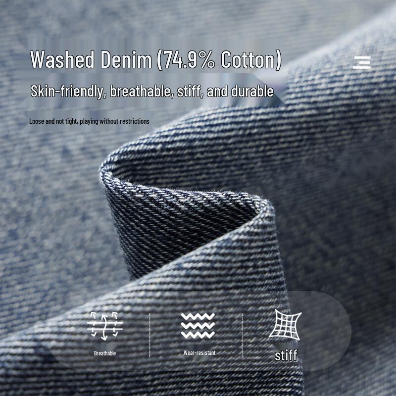 Duoduojia Boys' Washed Embroidered Denim Jeans