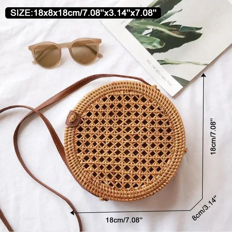 Square Round Mulit Straw Bag Handbags Women Summer Rattan Bag Handmade Woven Beach Circle Bohemia Handbag