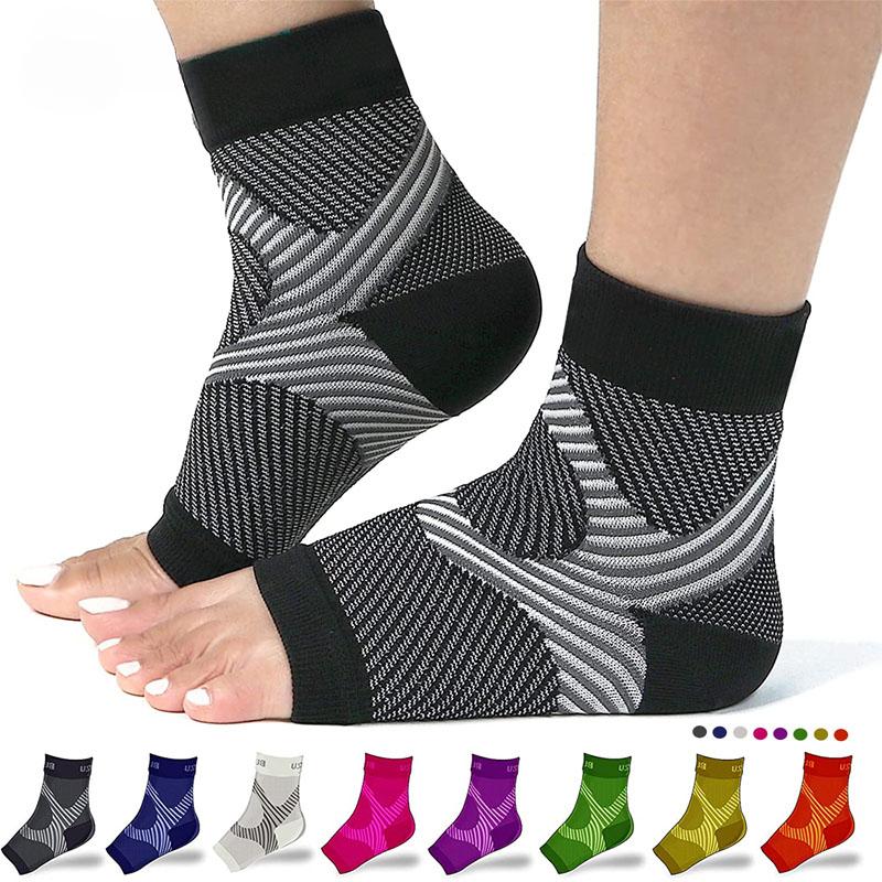 1 Pair Plantar Fasciitis Socks Arch Support Toeless Compression Socks for Men Women Foot Pain Relief Ankle Swelling