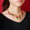 Ornaments Christmas Elements Accessories Three-Dimensional Flowers Colorful Bells Creative Simple Personality Necklace Female