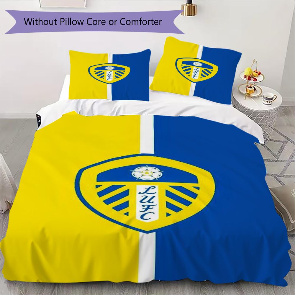 Постельное белье с узором Leeds United Комплект одеяла Пододеяльник Наволочка Домашний Декор Подарок на День Рождения (1 пододеяльник + 2 наволочки без наполнителя)66