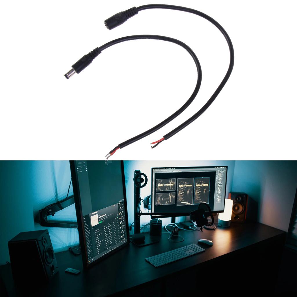 Разъем-пигтейл постоянного тока 2,1 мм x 5,5 мм папа-мама для камеры видеонаблюдения и адаптера питания 12 В 10 А 120 Вт