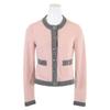 Chanel [New/Domestic Genuine] P71355K10217 CC Logos Button 100% Cashmere Tops 34 Pink / GrayUsed