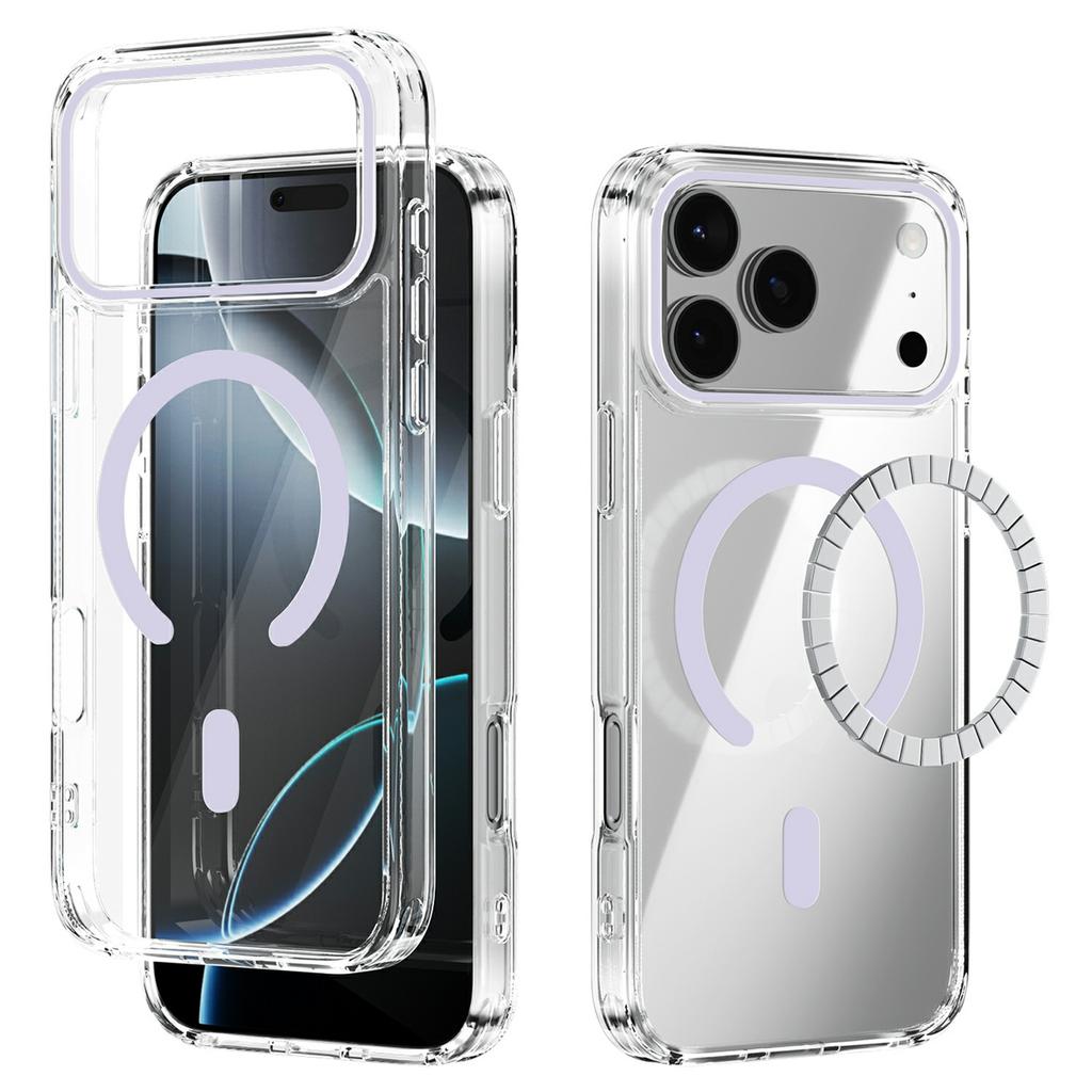 For iPhone 17 Pro Max Case Compatible with MagSafe Anti Scratch Clear TPU PC Phone Back Cover