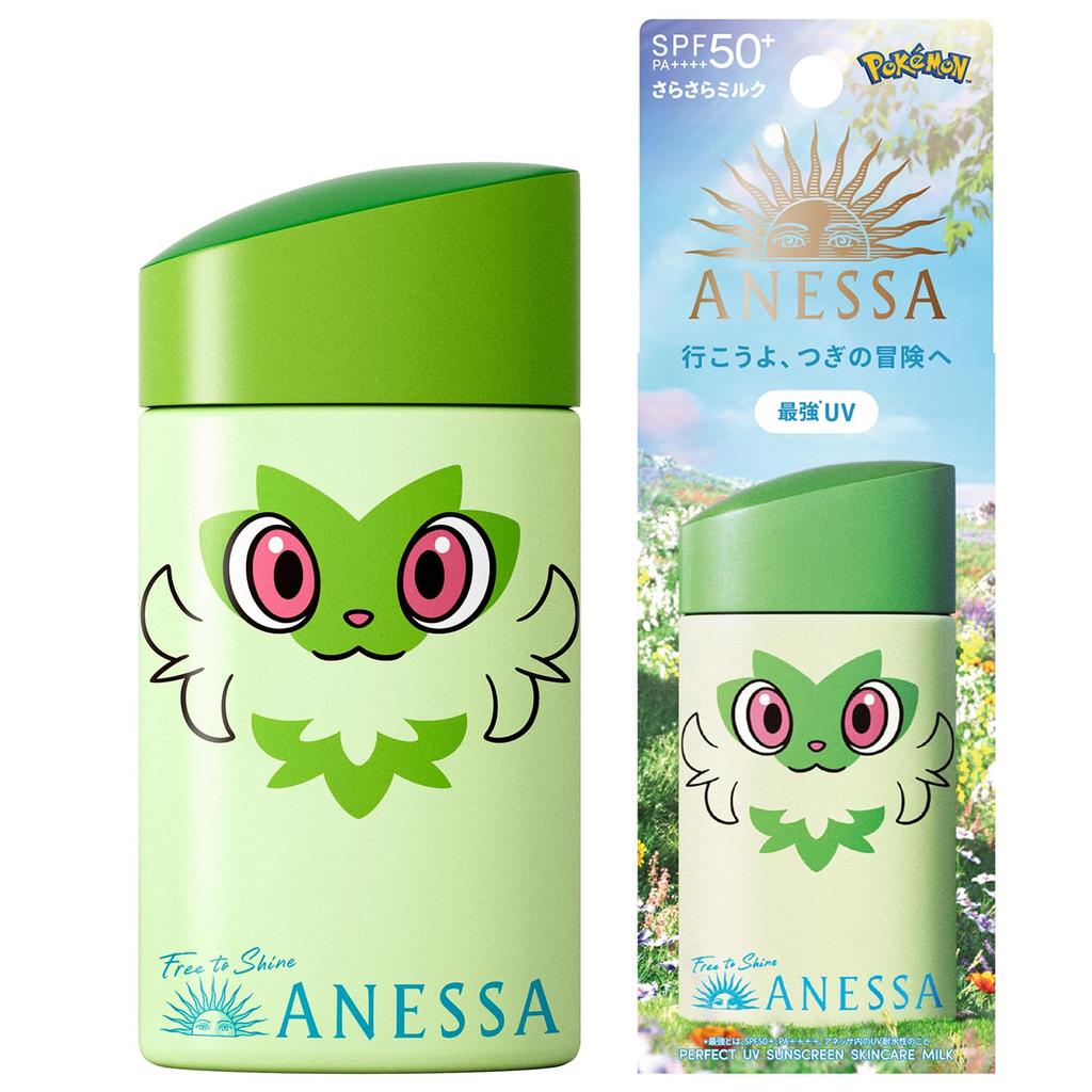 ANESSA Молочко для ухода за кожей с защитой от УФ-лучей Perfect UV Skincare Milk NA Апрельская коллаборация Ограниченный выпуск Фруктово-цветочный аромат 60 мл (Выпущено 2025) 'Упаковка Покемонов' (Няоха)