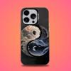 Koi Fish Yin Yang Phone Case For iPhone 16,15,14,13,12,11,Mini,Pro,E,SE4,XS,MAX Black Candy Matte Cover