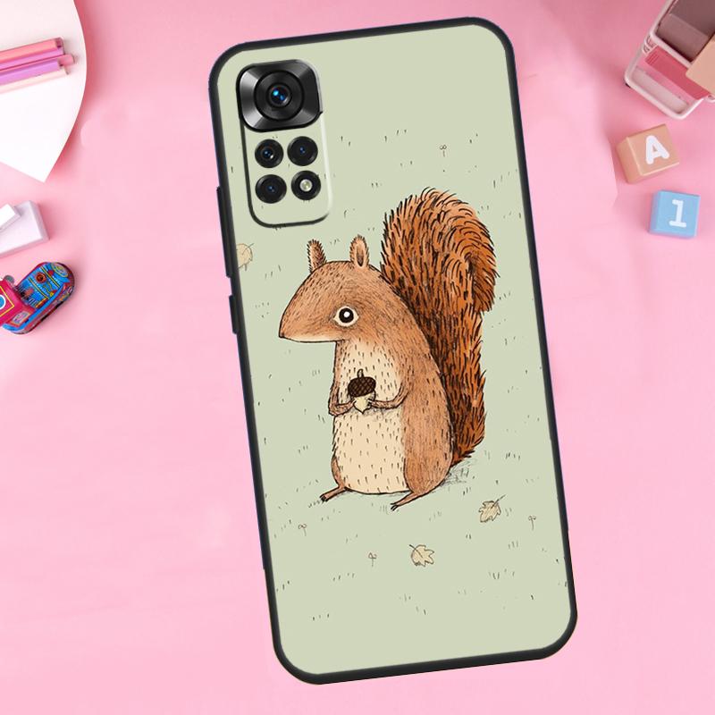 Мультяшная белка Для Xiaomi Redmi Note 14 10 11 12 13 15 Pro Plus Чехол для телефона Для Redmi 15 15C 14C 12C 10C 13C