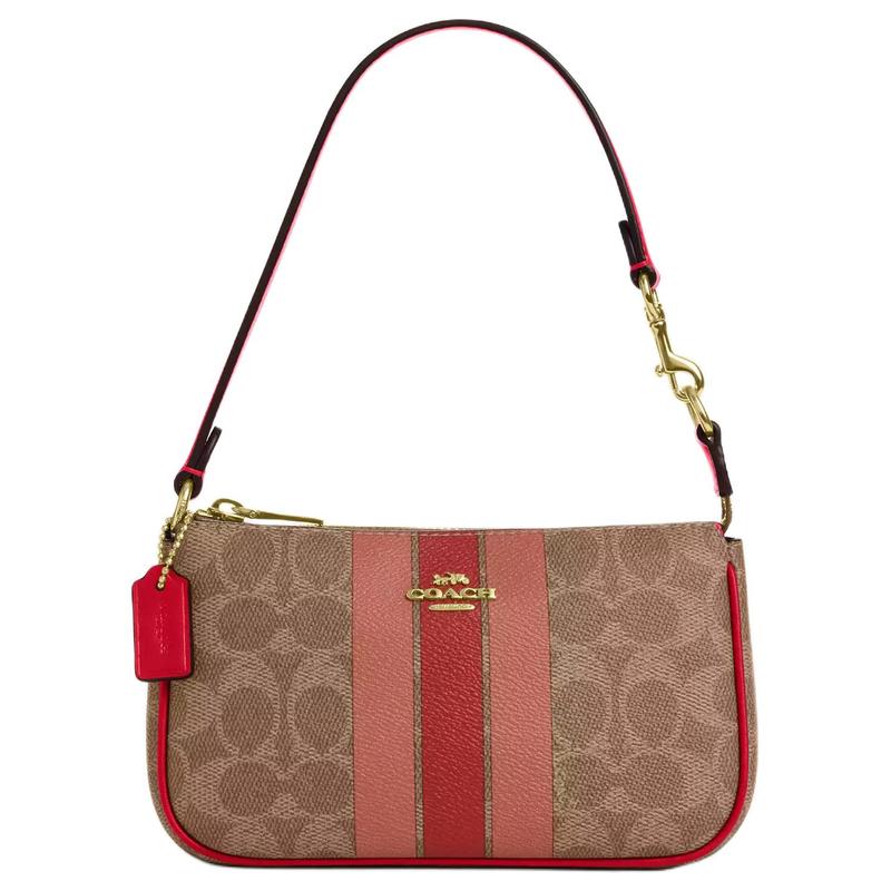 Coach Nolita 19 сумка-тоут через плечо из покрытого канваса маленькая женская коричневого и смешанных цветов