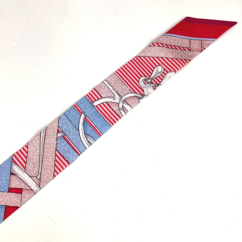 HERMES Twilly Twilly Bandeau Scarf Accessories Scarf silk Red/Light blue