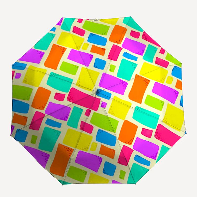 1 шт. Складной зонт с цветным узором, автоматическое открытие/закрытие, компактный портативный дорожный зонт, идеальный подарок на день рождения/праздник, милый зонт y016