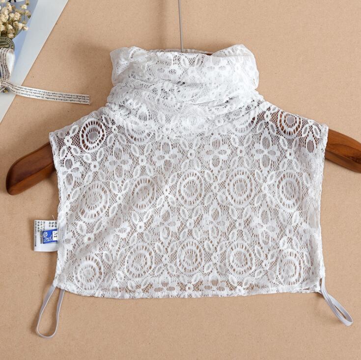 Elegant Lace Collars For Women Shirt Fake False Collar With Beads White Detachable Collar For Women Half Shirt Col Nep Kraagie