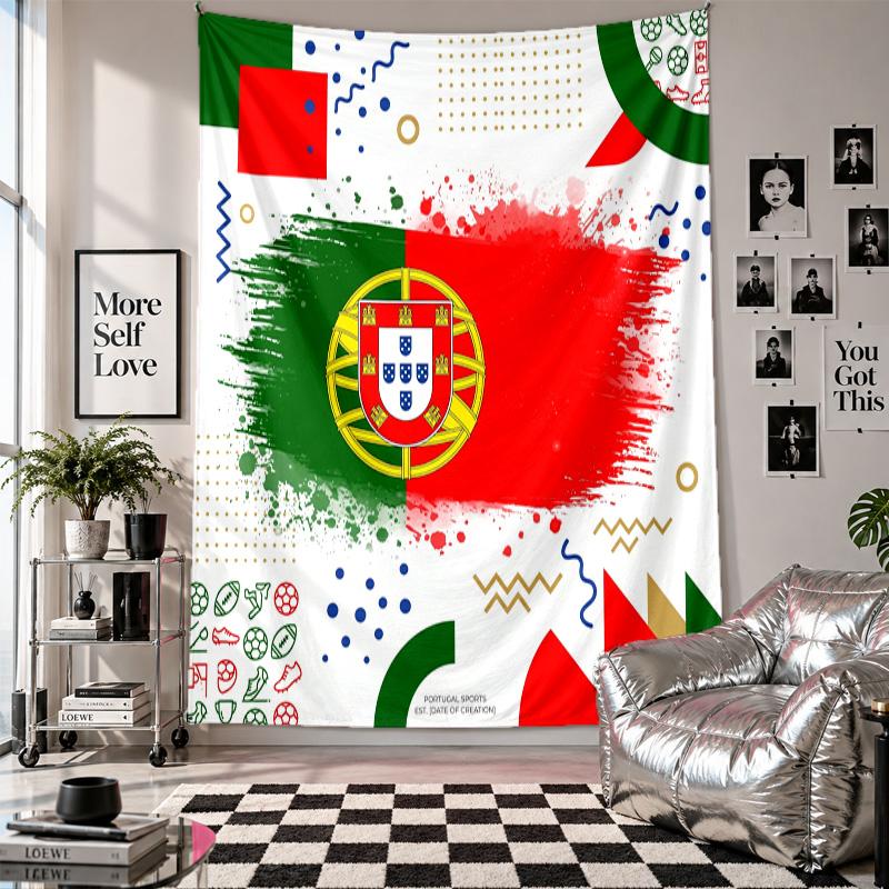 Portugal Football Wall Tapestry Home Decor Wall Hanging Cloth for Bedroom Living Room Background