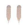 Новая тенденция, сверкающие стразы, кисточка, цепочка в виде когтей, женские серьги, вечерние, свадебные, модные ювелирные аксессуары