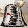 Halloween Horror Icons Blanket Ultra-Soft Suitable for Seaside Bed Livingroom All-Season Use Playful Design Perfect Gift for Relatives and Friends