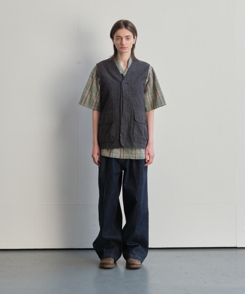 Horlisun Weaver Slik Denim Vest Black