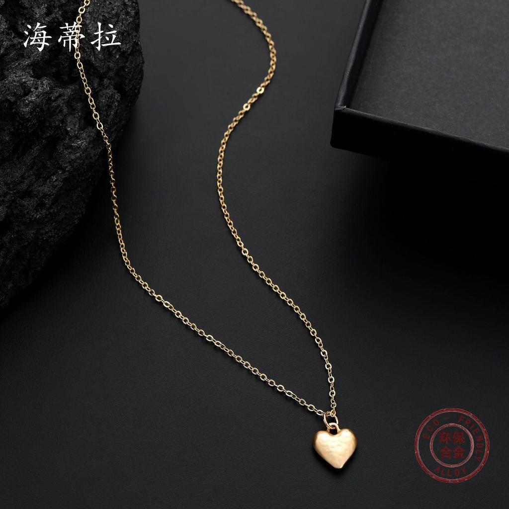 Золотая любовь маленькая подвеска, суб-золотая модная простая в форме сердца женская милая ins-ветра ожерелье