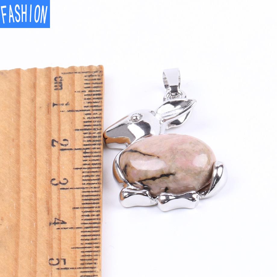 Ожерелье с подвеской из натурального камня серии Lovely Animal из натурального хрусталя и кролика