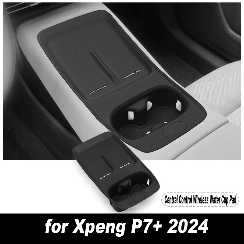 Car Central Storage Box for Xpeng P7+ 2025 Cup Holder Dashboard Tray Car Door Organizer Tidying Black Interior Accessories TPE