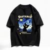 Starry Sky Cat Oil Painting Cute Print Men and Women Same Casual Sleeve T-shirt Summer Street Loose Round Neck Half Sleeve