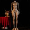 Hot Sexy Lingerie Erotic Crotchless Women Mesh Hollow Bodystockings Full Sleeve Leopard  Sling Hanging Neck Underwear Body Suits