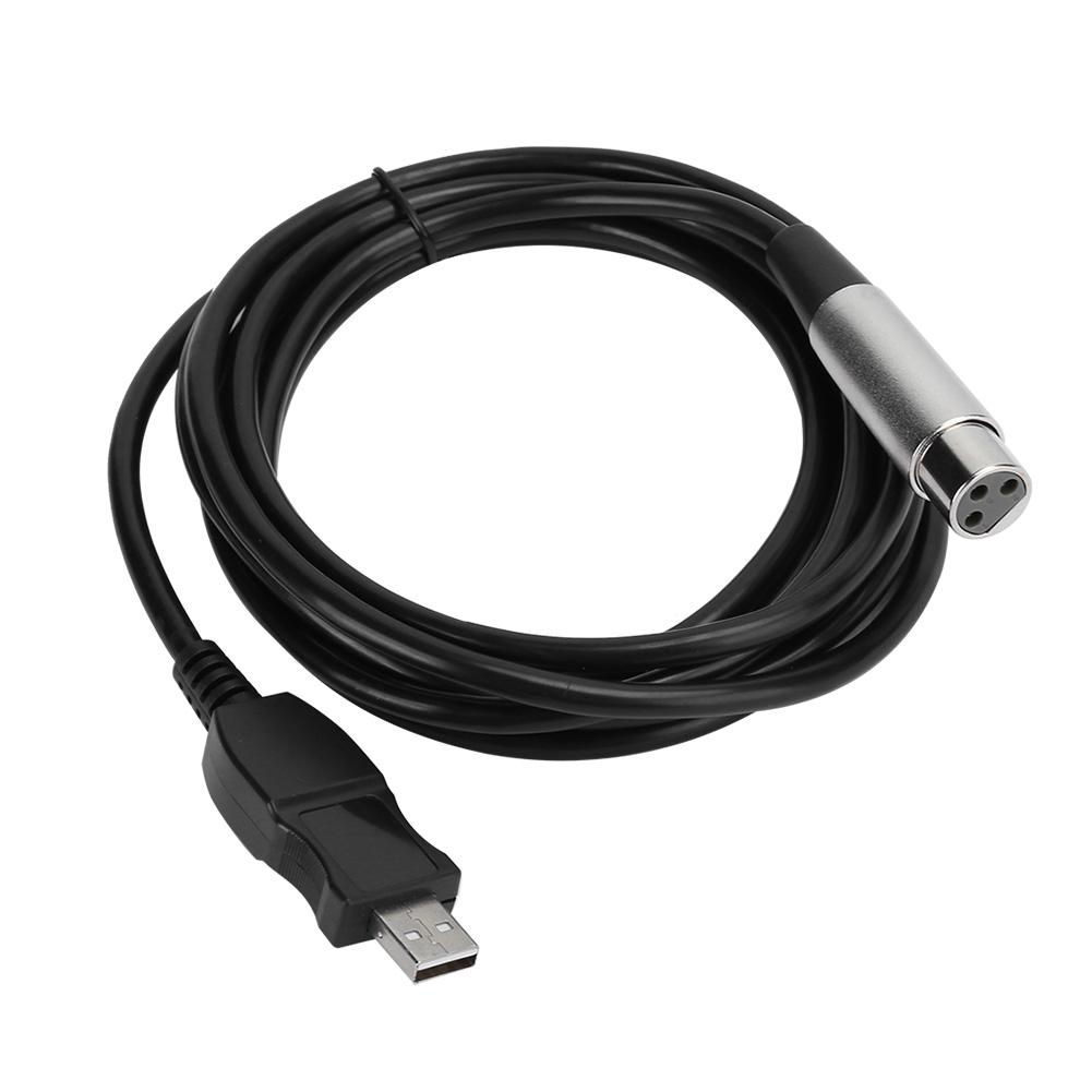 Microphone Mic Link Cable Adapter USB To XLR Microphone Link Cable Cord 3 Meter