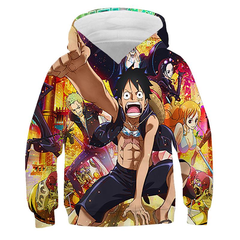 One Piece Hoodie Kids Hooded Sweatshirt Anime Luffy Hoodie Kids Clothes Boys Girls Long Sleeve Autumn warm Pullover Casual Tops