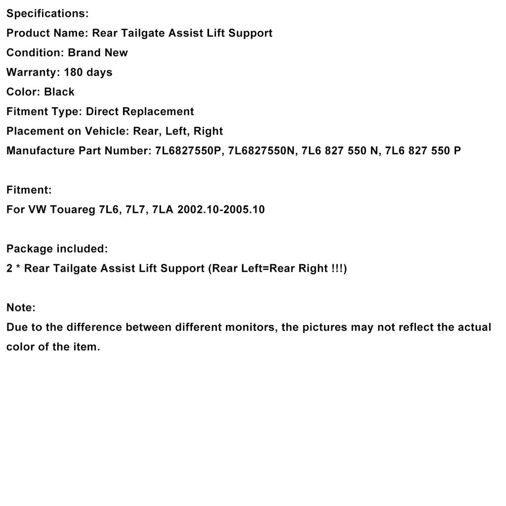 Задний амортизатор подъема двери багажника для VW Touareg 7LA 7L6 7L7 02-05