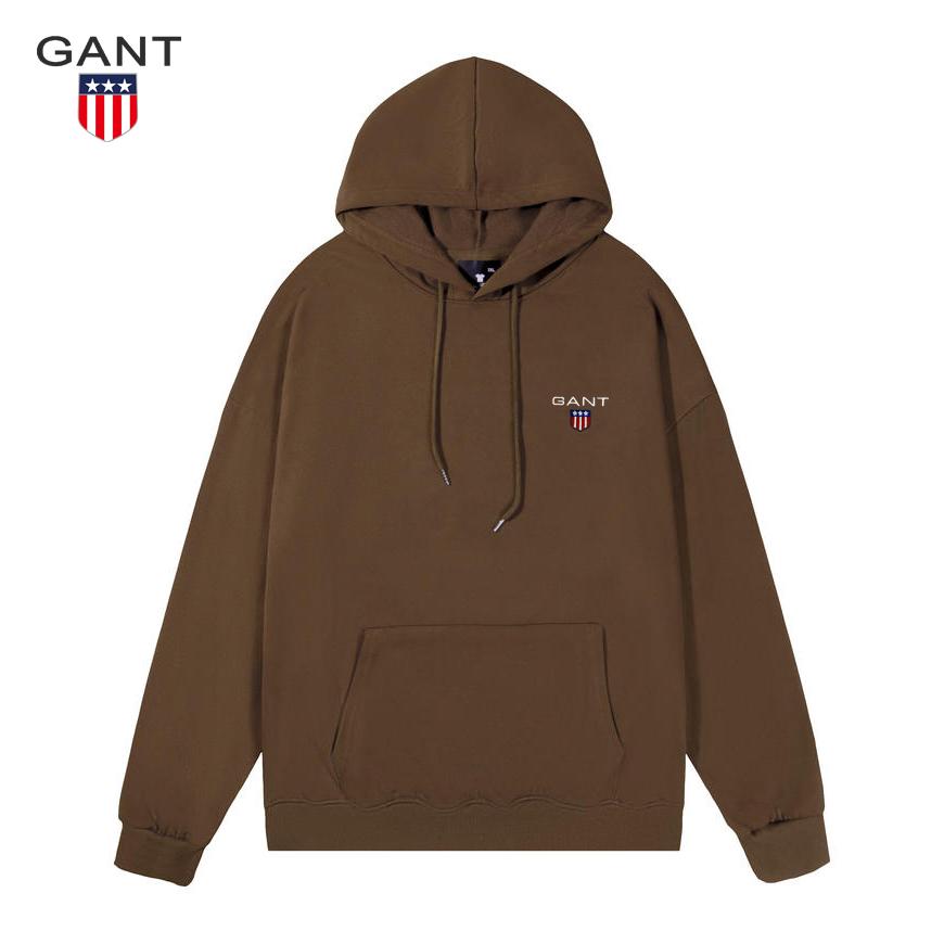 Gant Men's and Women's Spring and Autumn Thin Embroidered Hoodie Pullover, Casual Sports Running Hoodie