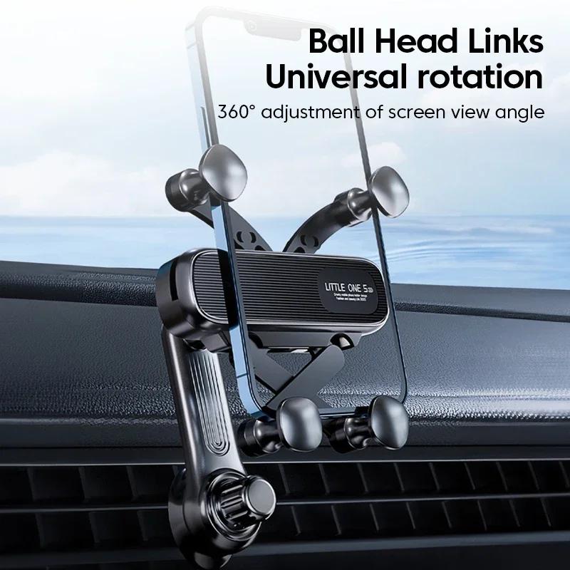 2024 New 360° Rotation Gravity Car Phone Holder Air Vent Clip Navigation Stand Telescopic Air Outlet Phone Support for 4.7-7 Inc