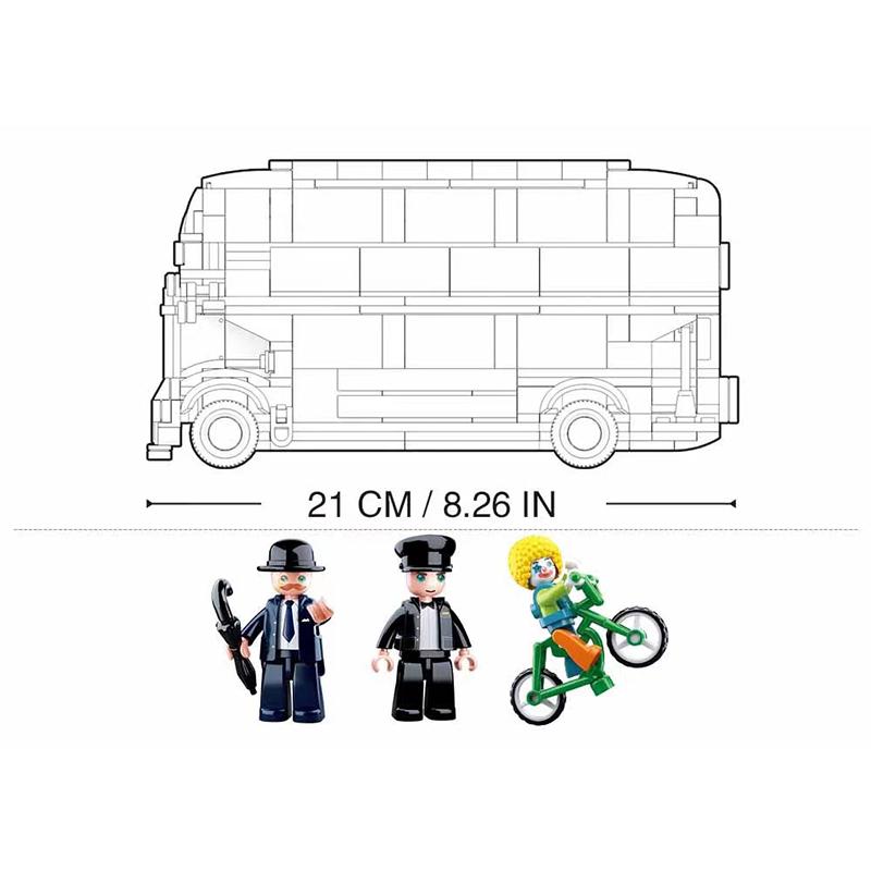 Строительный блок, городская сцена, красный двухэтажный лондонский автобус, 382 шт., кирпичи, строительная модель, игрушки для детей, подарки для мальчиков и девочек