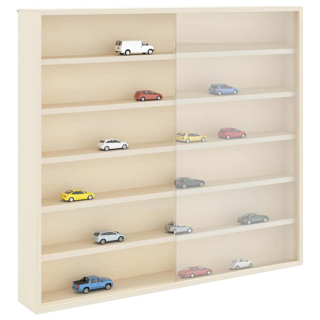 Wall Mounted Display Case with Shelf Beige 60 x 8.5 x 54 cm Plywood