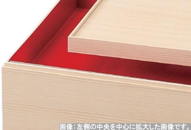 Одноярусный лакированный ящик Jubako от J-kitchens, 100 см x 100 см x 2,7 см, Сделано в Японии, Изготовлен из белого дерева Цукаса