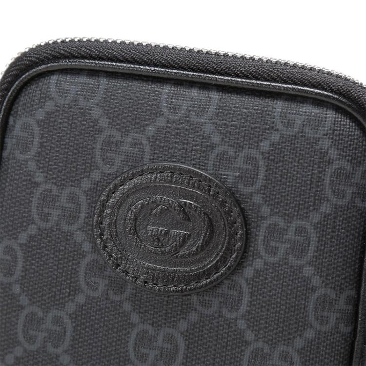Gucci Классическая Мини-сумка на плечо из канваса и кожи Мужская Сумка на плечо Черная 700959-92TCF-1000