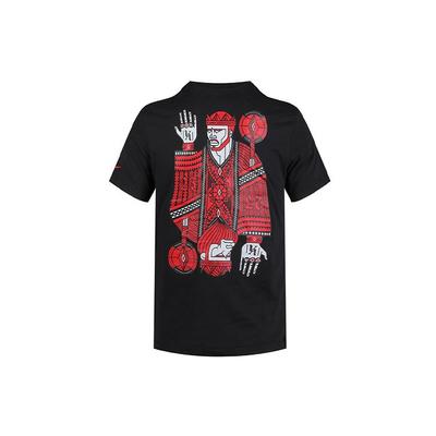 Dri-Fit Lebron Logo King Of Spades Футболка с короткими рукавами и принтом Мужские топы Черные CD1319-010