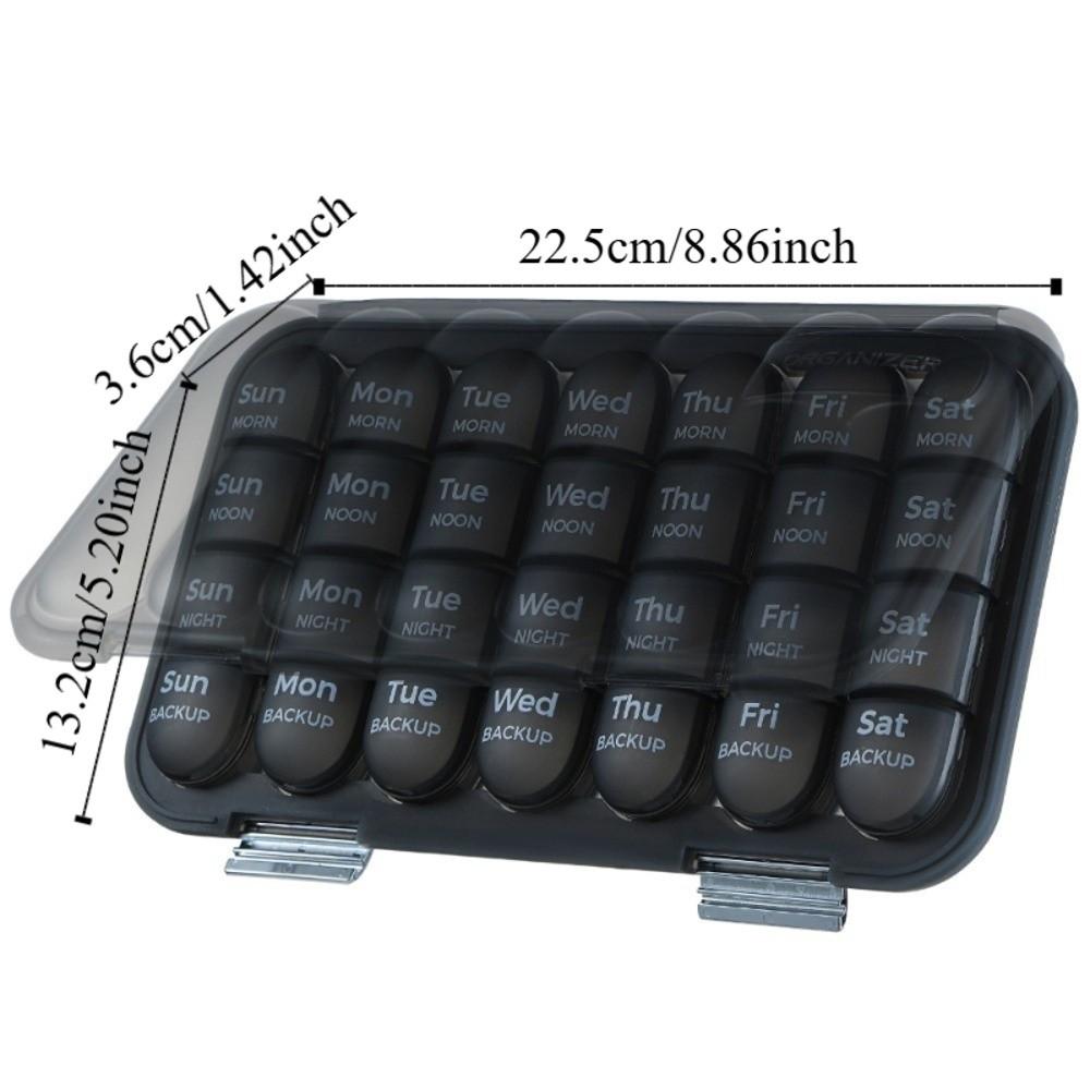 21/28 Grids 7-Day Pill Box Sealed Damp-proof Weekly Pill Organizer Separate Container Daily Compartments Travel Pill Case