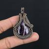 Amethyst Pendant Gemstone Jewelry, 999 Copper Wire Wrapped Pendant, Gift For Women Handmade Pendant