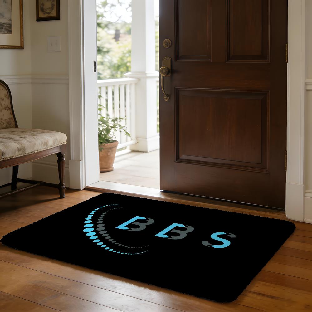 BBS Wheel Floor Mat Soft Flannel Absorbent Mat Non-Slip Rug Home Bedroom Bathroom