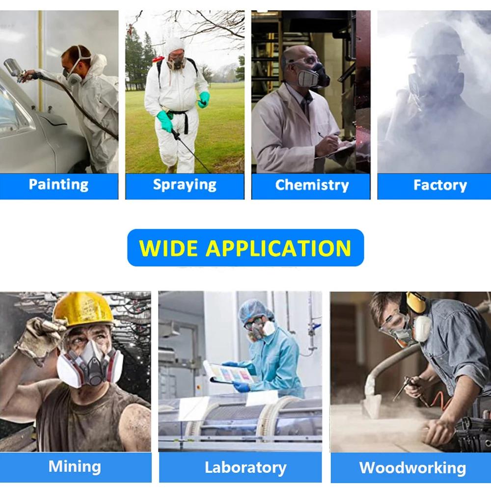 Химический полулицевой 6200 пылезащитный респиратор, маска для распыления промышленной окраски с защитными противотуманными очками, защитная работа